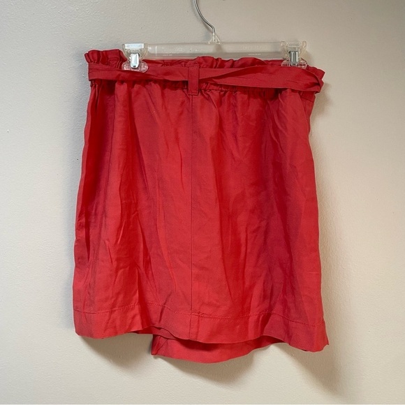 Ann Taylor LOFT | Tie Paperbag Waist Wrap Skirt Coral - Picture 6 of 8